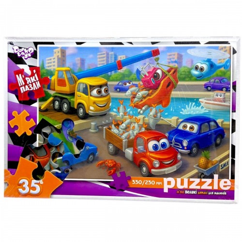 МʼЯКІ ПАЗЛИ 35 ЕЛЕМЕНТІВ (МАШИНИ РИБАКІ) (Dankotoys)