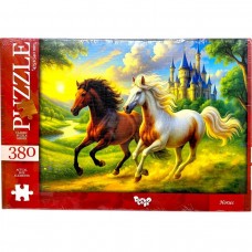 ПАЗЛИ, 380 ЕЛЕМЕНТІВ, дитячі та дорослі (ПАРА КОНЕЙ)