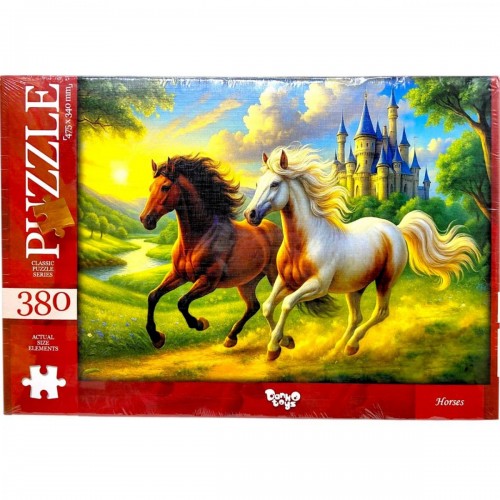 ПАЗЛИ, 380 ЕЛЕМЕНТІВ, дитячі та дорослі (ПАРА КОНЕЙ) (Dankotoys)