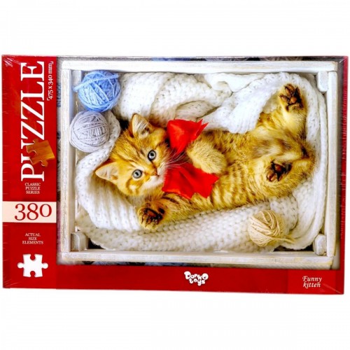 ПАЗЛИ, 380 ЕЛЕМЕНТІВ для дітей та дорослих (ПУХНАСТИК З БАНТОМ) (Dankotoys)