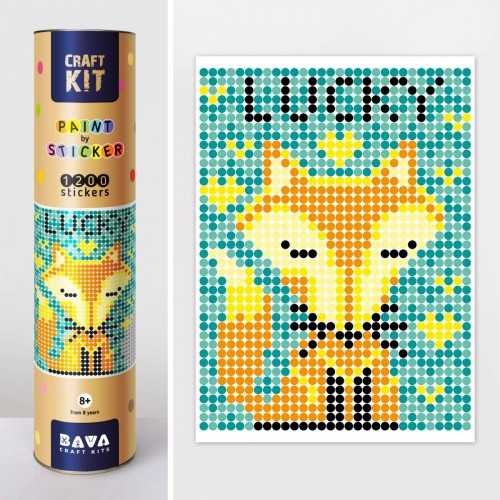 Картина по номерам с наклейками "Лисичка" (MiC)