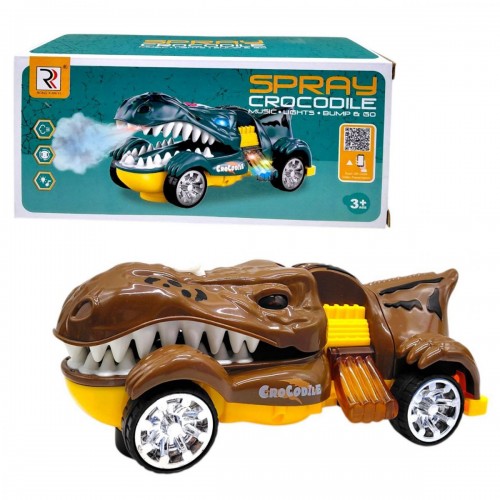 Машина "Крокодил" з димом, світлом і музикою, в коробці ZR192-3 р.22*8,8*10,4см (RONG XIAN YI)