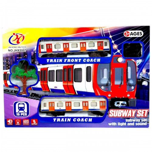 Залізна дорога "Метро" на батарейках, в коробці р.36x6,5x25 см (YG Toys)