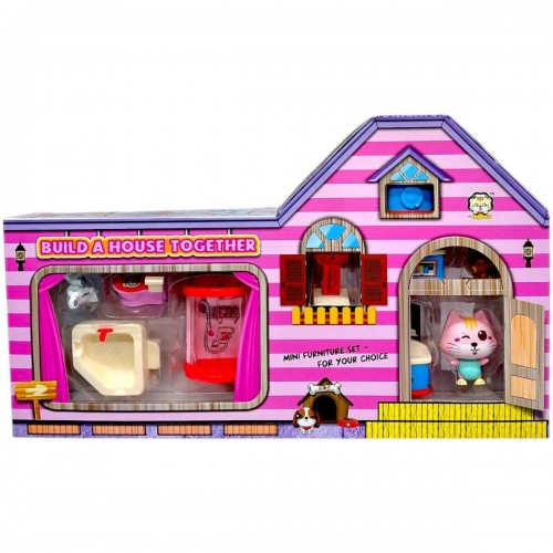 Набор игрушечная комната с мебелью (РОЖЕВАЯ) (mr.Manx)