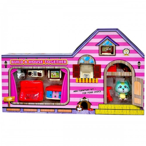 Набор игрушечная комната с мебелью (РОЖЕВАЯ) (mr.Manx)