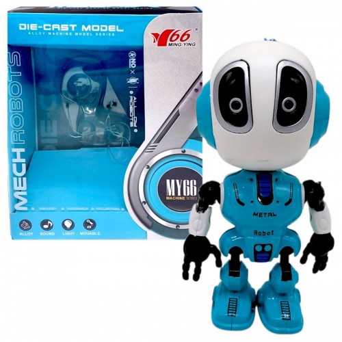Металлический индуктивный робот, свет, звук (ГОЛУБОЙ) (MING YING)