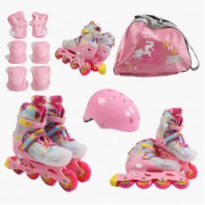 Ролики размер 35-38(6) колеса PU, d – 9 см, алюминиевая рама, подсветка колес, подшипник ABEC-7, в коробке