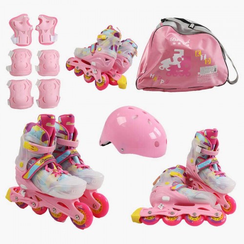 Ролики размер 35-38(6) колеса PU, d – 9 см, алюминиевая рама, подсветка колес, подшипник ABEC-7, в коробке (МІС)