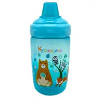 Поїлка-непроливайка з силіконовим носиком 300 мл (БІРЮЗОВИЙ)