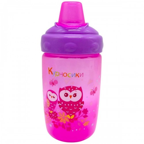 Поїлка-непроливайка з силіконовим носиком 300 мл (РОЖЕВА) (Lindo)