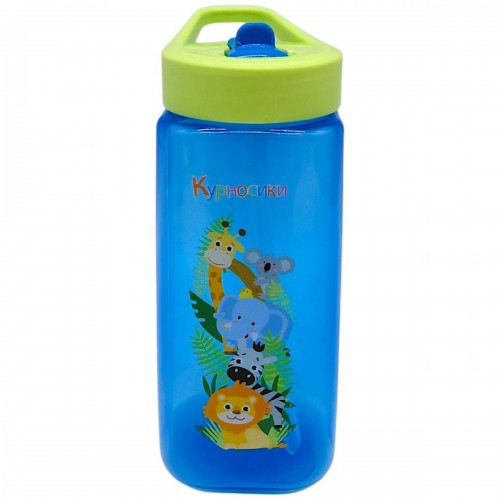 Поїлка зі складним носиком та силіконовою соломкою 420 мл (СИНЯ) (Lindo)