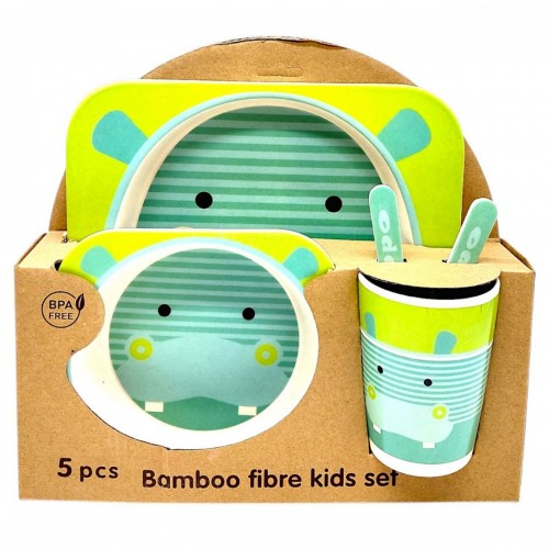 Набір дитячого бамбукового посуду (ГІПОПОТАМ) (Lindo)