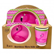 Набір дитячого бамбукового посуду (ФЛАМІНГО)
