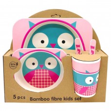 Набір дитячого бамбукового посуду (СОВА)
