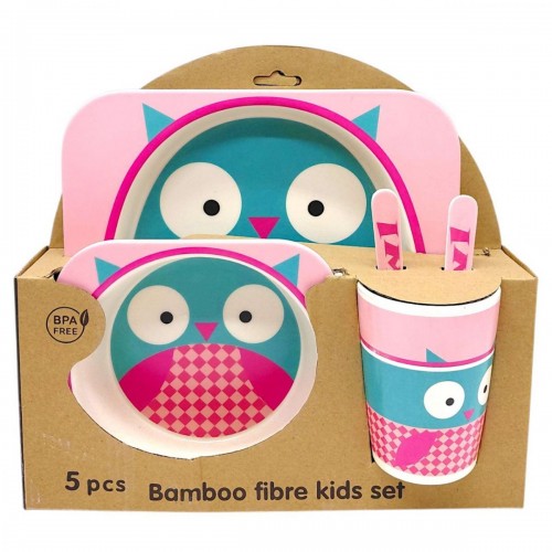 Набір дитячого бамбукового посуду (СОВА) (Lindo)