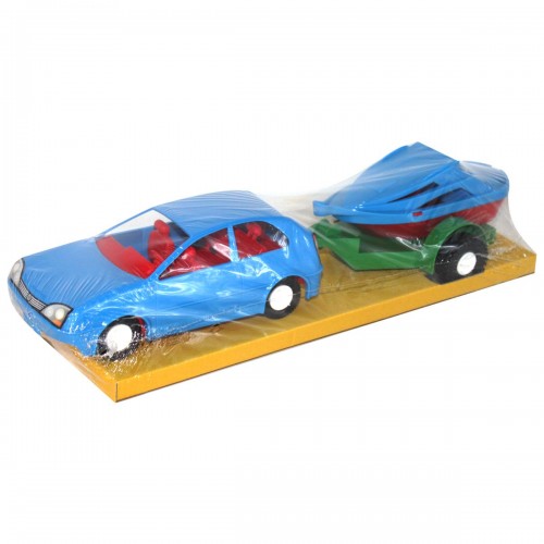 Автомобиль с прицепом синий (Wader)