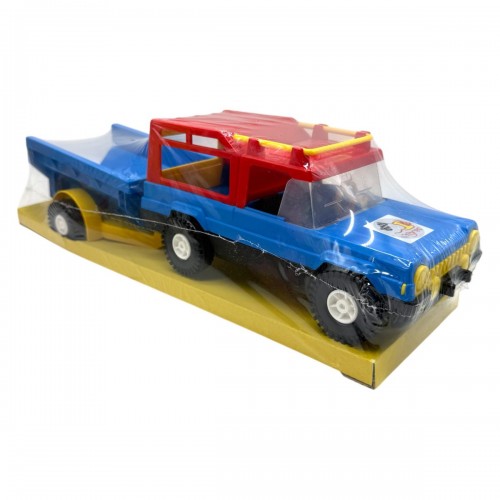 Машина "Мерс с коневозом" (синий + синий прицеп) (Wader)