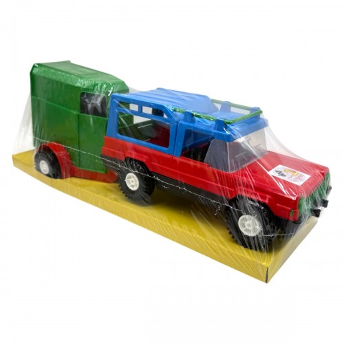 Машина "Мерс с коневозом" (красный + зеленый коневоз) (Wader)