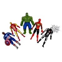 Набір героїв 3099-19 (120/2) 5 фігурок, підсвічування на грудях, середня висота 17 см, рухливі кінцівки та голова, в пакеті