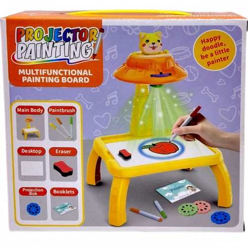 Столик з проєктором на батарейках, “Тигр”, підсвітка, диски, фломастери, в коробці (MiC)