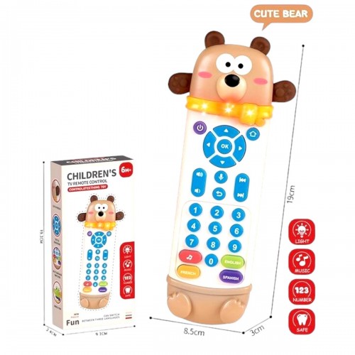 Детский интерактивный пульт (звуки, озвучивание цифр на английском, испанском и французском языках, подсветка, в коробке) (МІС)