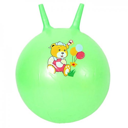 М'яч для фітнесу діаметр 35 см, висота з вушками 40 см, у пакеті (ЗЕЛЕНИЙ) (MiC)