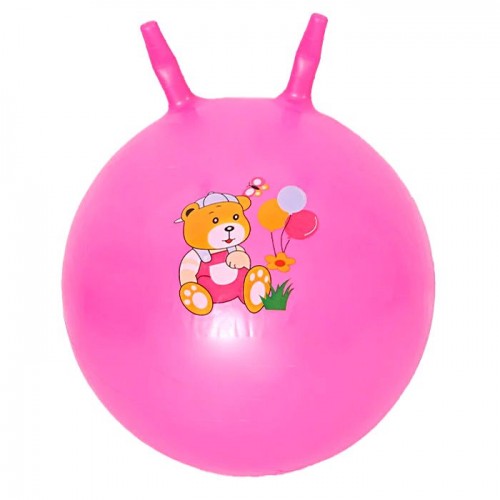 М'яч для фітнесу діаметр 35 см, висота з вушками 40 см, у пакеті (РОЖЕВИЙ) (MiC)