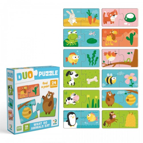 Пазл ДУО «Хто що їсть» (Dodo)