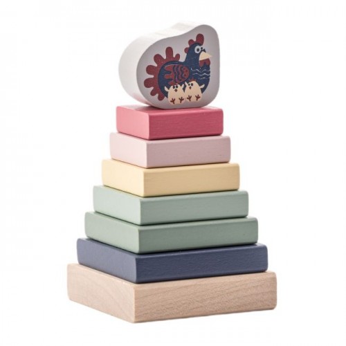 Развивающая деревянная игрушка "Пирамидка" (Cubika)