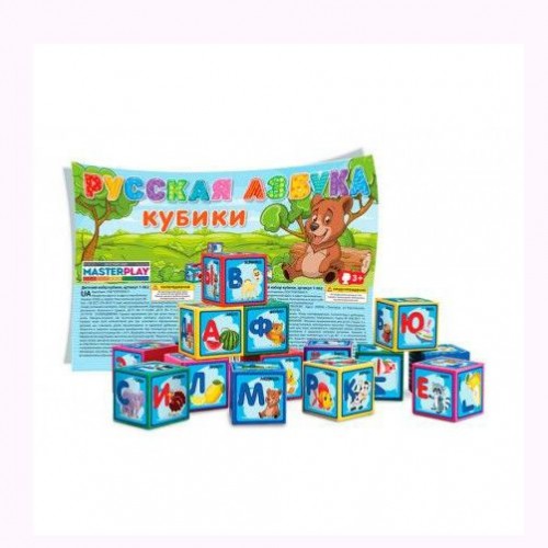 Кубики "Азбука", 9 деталей, рус (Colorplast)