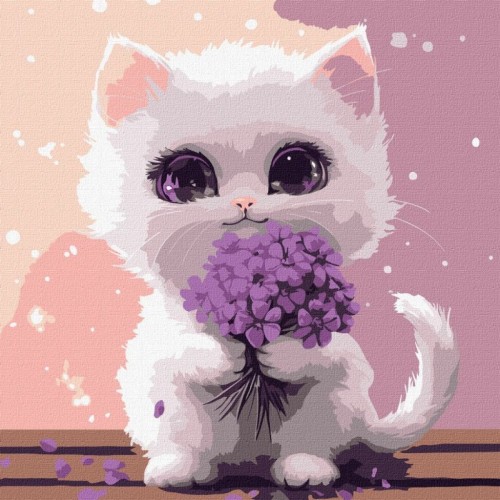 Картина по номерам для детей "Солнечный мурчик" 30х30см (Ідейка)