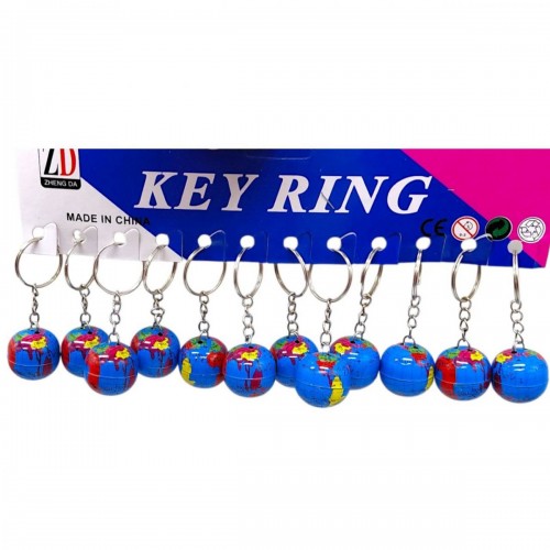 Брелок Глобус, металлический, 6,5 см (12 шт) (MiC)