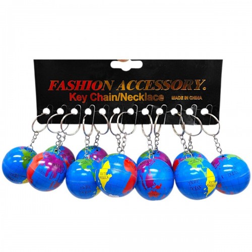 Брелок Глобус, металлический, 8 см (12 шт) (MiC)
