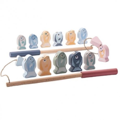 Деревянная игрушка "Магнитная рыбалка с 2-мя удочками" (Cubika)