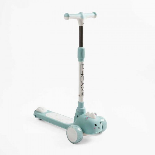 Самокат триколісний Skyper колеса PU 125х40мм зі світлом, УКР.ОЗВУЧУВАННЯ, підсвічування платформи, кермо складне, в пакеті (Skyper)