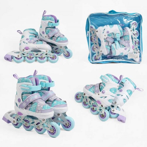 Ролики размер 29-33 (6) цвет Бирюзовый, стелька 18-20 см, колеса PU, d колес – 6 см, подсветка колес, в сумке (Best Roller)