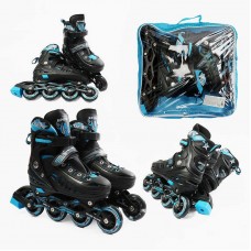 Ролики размер 34-38(6) колеса PU, d – 7 см, стелька 20-23 см, алюминиевая рама, переднее со светом, подшипник ABEC-7, в сумке