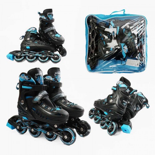 Ролики размер 34-38(6) колеса PU, d – 7 см, стелька 20-23 см, алюминиевая рама, переднее со светом, подшипник ABEC-7, в сумке (Best Roller)