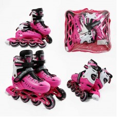 Ролики размер 34-38(6) колеса PU, d – 7 см, стелька 20-23 см, алюминиевая рама, переднее со светом, подшипник ABEC-7, в сумке