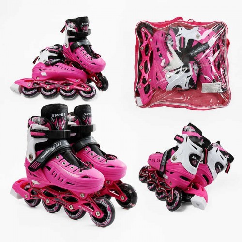 Ролики размер 34-38(6) колеса PU, d – 7 см, стелька 20-23 см, алюминиевая рама, переднее со светом, подшипник ABEC-7, в сумке (Best Roller)