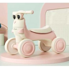 Велобег JOY 4-х колесный Розовый, колеса PU, рама пластик, озвучивание и подсветка, в коробке