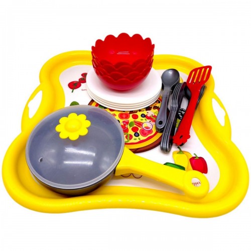 Набір посуду столовий Піца на підносі (ЖОВТИЙ) (TIGRES)