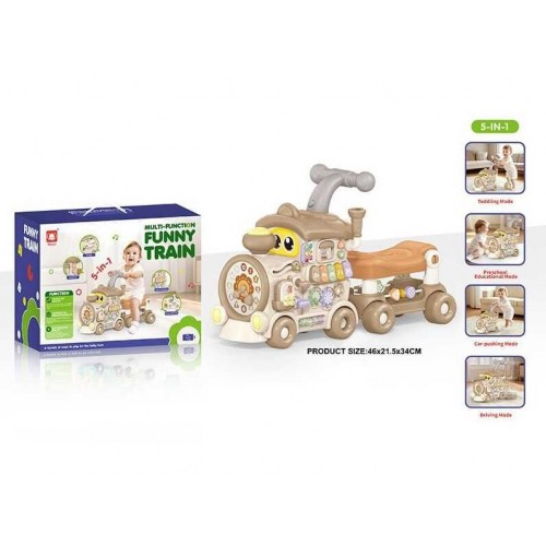 Ходунки-каталка 5в1, подсветка, пианино, ноты, названия цветов, пальчиковые игры, мелодии, песни, озвуч. англ. язык, сортер, пискавка,в коробке (МІС)