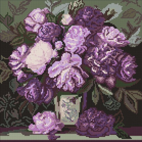 Алмазна мозаїка "Мелодія пелюсткових барв" 40х40 см (Ідейка)