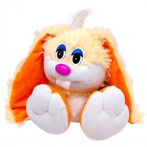 Мʼяка іграшка "Зайка-коротунчик", 30 см, персиковий з помаранчевим (Nikopol)