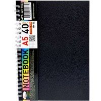 Блокнот А5, 40 л., пластик, пружина сбоку (микс цветов)