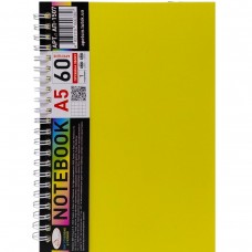 Блокнот А5, 60 л., пластик, 1 раздел., пружина сбоку (микс цветов)