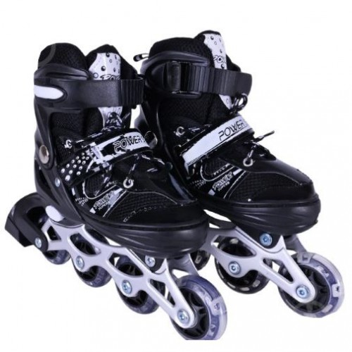 Роликові ковзани розмір M (34-37) колеса PVC (ЧОРНІ) (MiC)