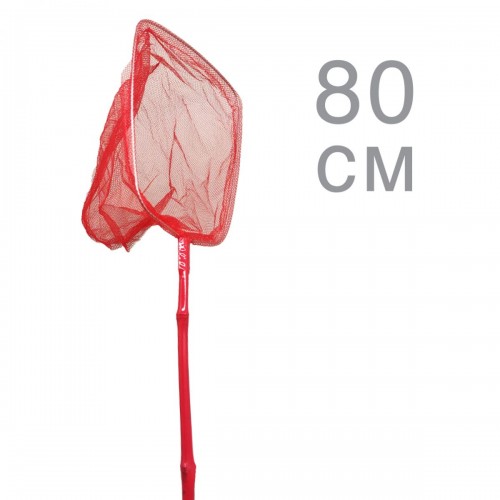 Сачок бамбуковый прямоугольный, красный (80 см) (MiC)