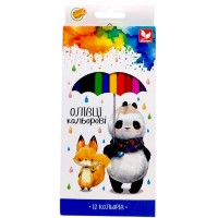 Олівці кольорові тригранні Школярик 12 кольорів
